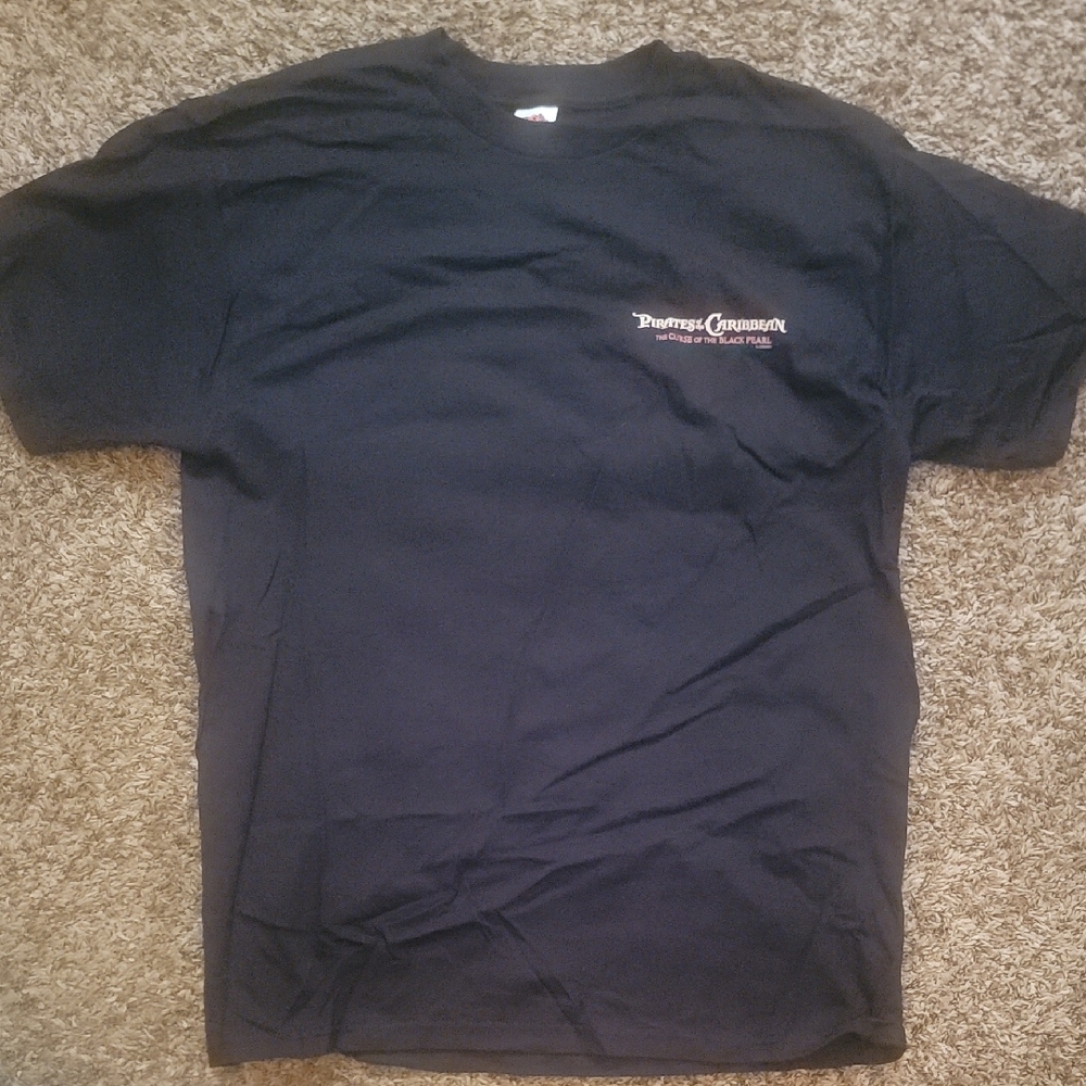 Pirates of the Caribbean The Curse of The Black Pearl Vintage Movie T-Shirt Sz L